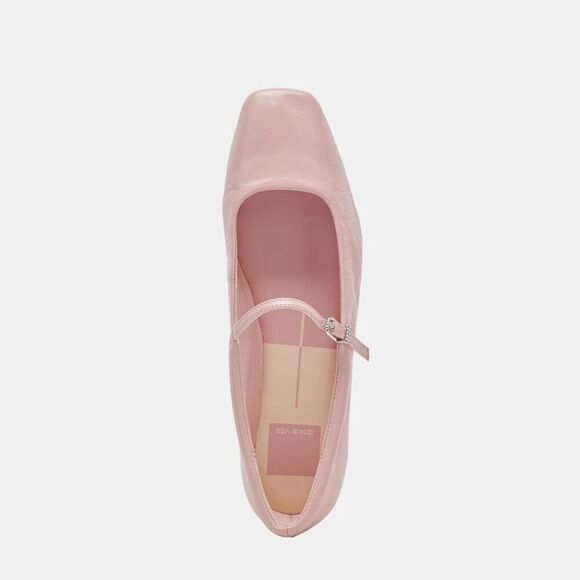 Dolce Vita Women’s Reyes Pastel Pink Crinkle Patent Leather Classic Ballet Flat - Picture 6 of 15